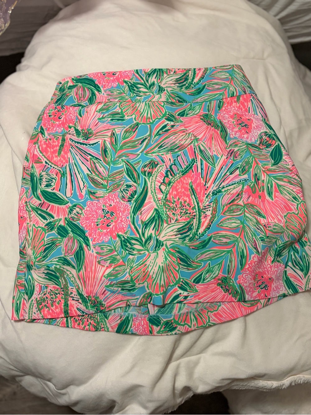 Lilly Pulitzer Vibrant Tropical Floral Skirt in Pink, Green & Aqua